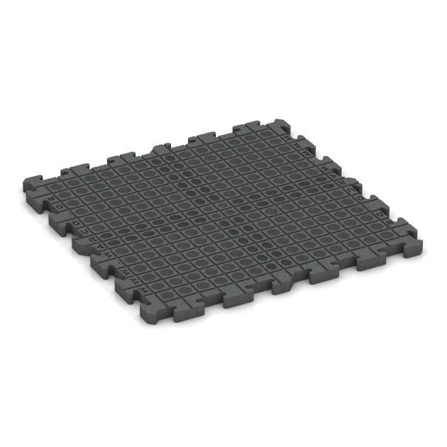 Aufsicht auf die Unterseite, also die Bodenseite von WARCO-Formteil 6081 - Exteriérová eventová dlaždica im Format 100 x 100 x 4 cm | 1,00 m².