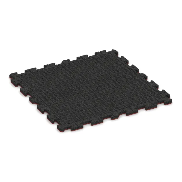 Aufsicht auf die Unterseite, also die Bodenseite von WARCO-Formteil 6015 - Fitness Ochranná Podložka im Format 1000 x 1000 x 30 mm.