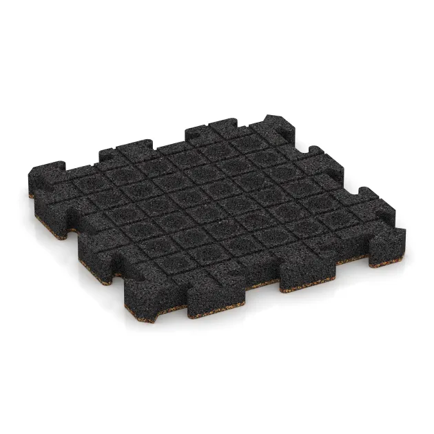Aufsicht auf die Unterseite, also die Bodenseite von WARCO-Formteil 4149 - Športová gumová podlaha im Format 500 x 500 x 50 mm.