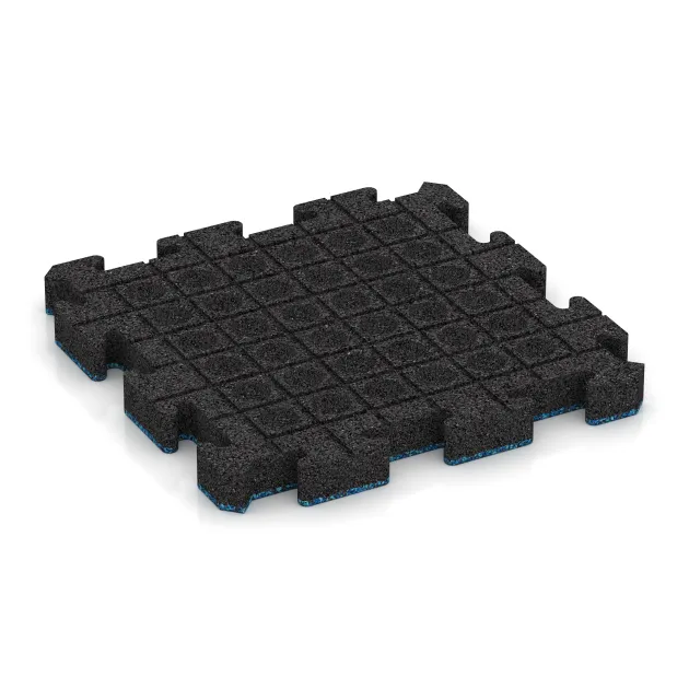 Aufsicht auf die Unterseite, also die Bodenseite von WARCO-Formteil 4155 - Športová gumová podlaha im Format 500 x 500 x 50 mm.