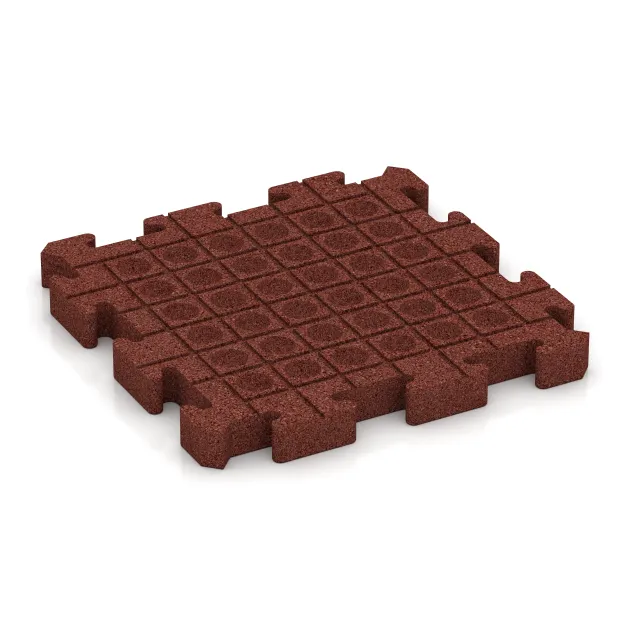 Aufsicht auf die Unterseite, also die Bodenseite von WARCO-Formteil 3169 - Fitness Ochranná Podložka HD im Format 500 x 500 x 50 mm.