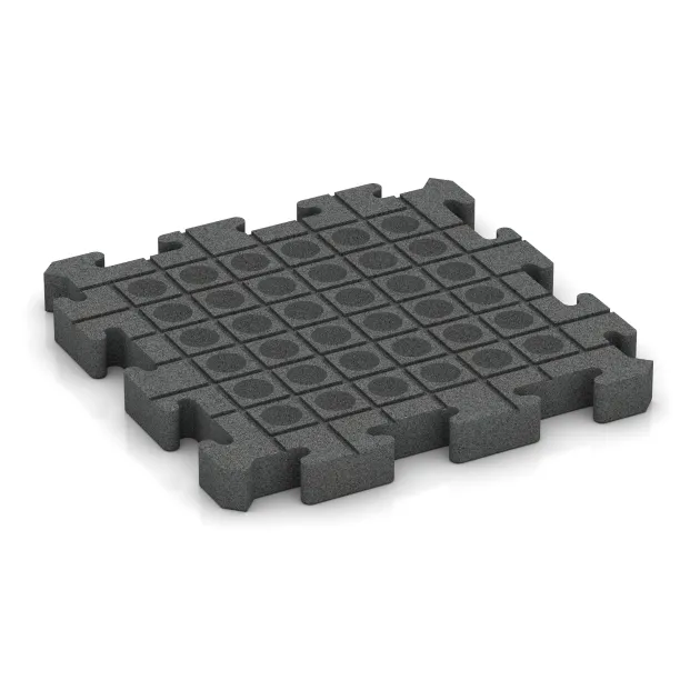 Aufsicht auf die Unterseite, also die Bodenseite von WARCO-Formteil 3165 - Fitness Ochranná Podložka im Format 500 x 500 x 50 mm.