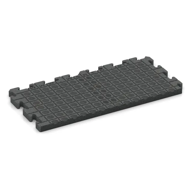 Aufsicht auf die Unterseite, also die Bodenseite von WARCO-Formteil 5149 - Okrajová doska im Format 1000 x 485 x 40 mm.
