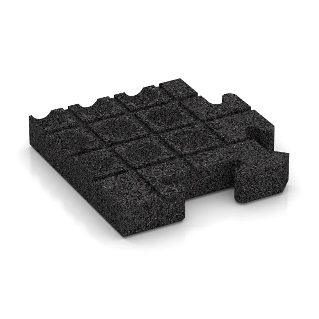 Aufsicht auf die Unterseite, also die Bodenseite von WARCO-Formteil 5008 - Rohová doska im Format 235 x 235 x 40 mm.