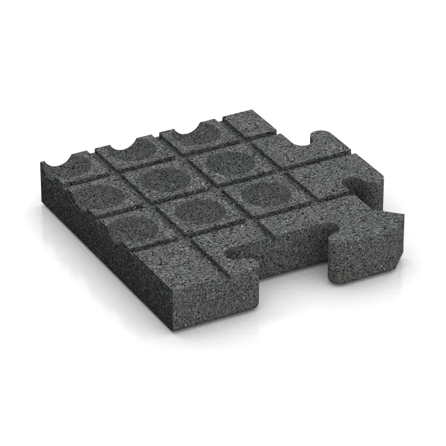 Aufsicht auf die Unterseite, also die Bodenseite von WARCO-Formteil 5003 - Rohová doska HD im Format 235 x 235 x 40 mm.