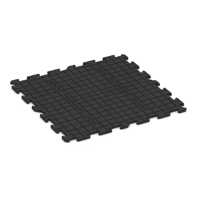 Aufsicht auf die Unterseite, also die Bodenseite von WARCO-Formteil 0377 - Športová podlaha Studio im Format 1000 x 1000 x 18 mm.