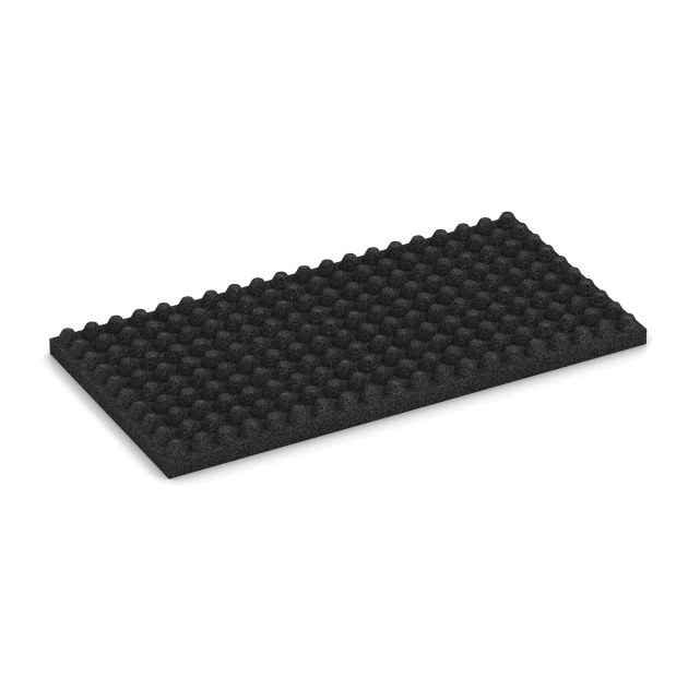 Aufsicht auf die Unterseite, also die Bodenseite von WARCO-Formteil 3643 - Vysokokvalitná gumová podložka do stajne im Format 1000 x 500 x 55 mm.