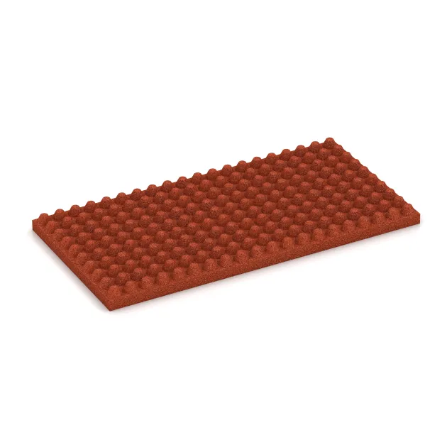 Aufsicht auf die Unterseite, also die Bodenseite von WARCO-Formteil 3644 - Vysokokvalitná gumová podložka do stajne im Format 1000 x 500 x 55 mm.