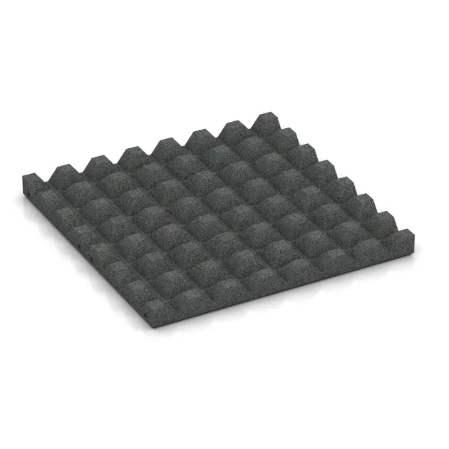 Aufsicht auf die Unterseite, also die Bodenseite von WARCO-Formteil 0619 - Ochranná stenová doska im Format 500 x 500 x 40 mm.