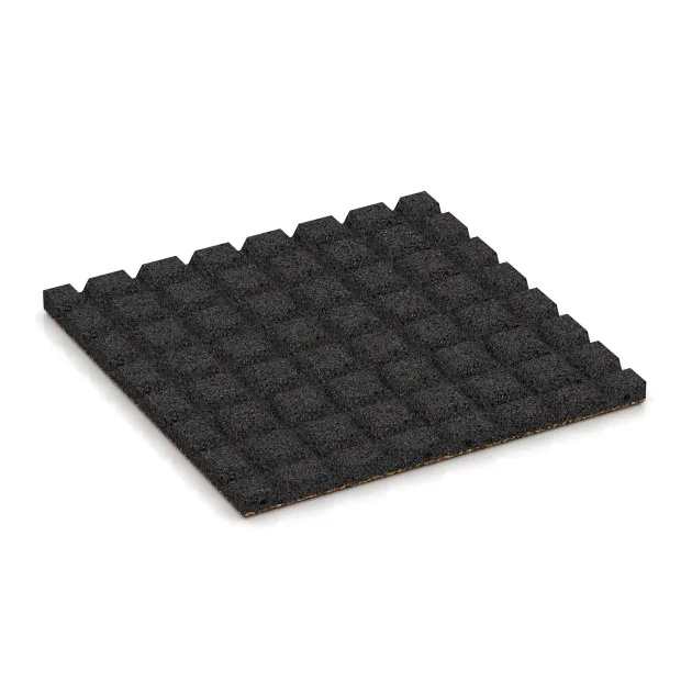 Aufsicht auf die Unterseite, also die Bodenseite von WARCO-Formteil 5481 - Terasová dlaždica 3 cm im Format 500 x 500 x 30 mm.