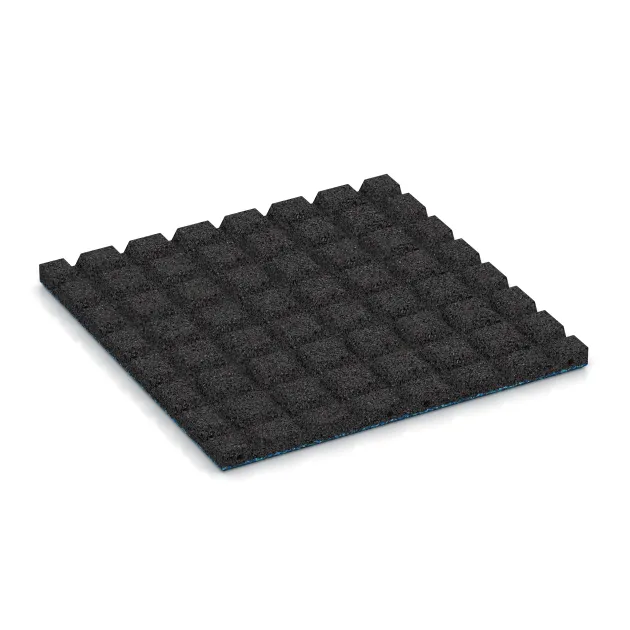 Aufsicht auf die Unterseite, also die Bodenseite von WARCO-Formteil 5486 - Terasová dlaždica 3 cm im Format 500 x 500 x 30 mm.