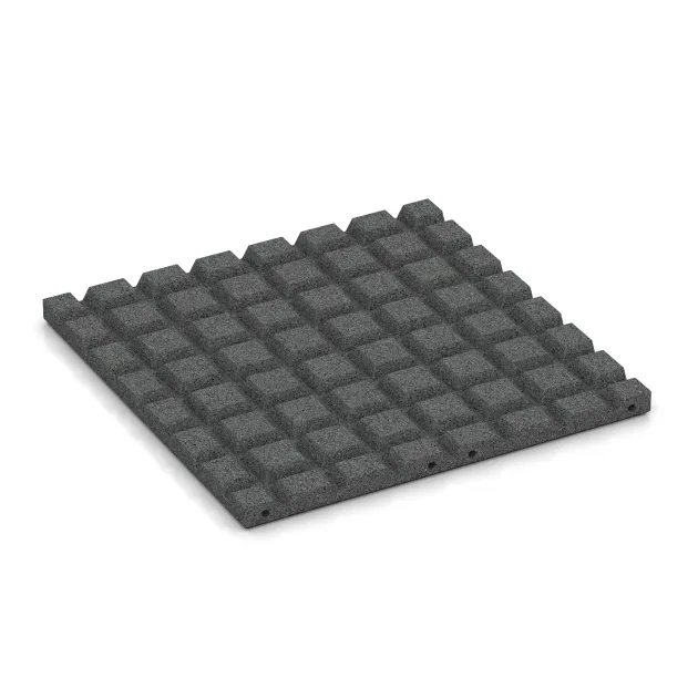 Aufsicht auf die Unterseite, also die Bodenseite von WARCO-Formteil 0571 - Ochranná stenová doska im Format 500 x 500 x 30 mm.