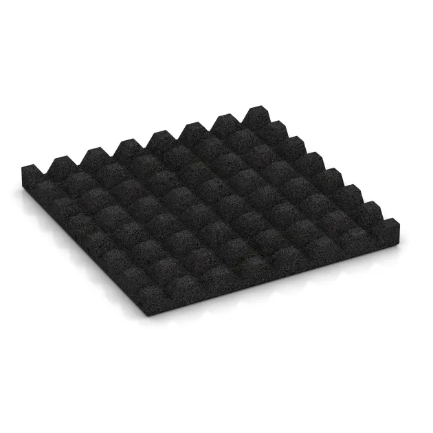 Aufsicht auf die Unterseite, also die Bodenseite von WARCO-Formteil 0654 - Ochranná stenová doska im Format 500 x 500 x 45 mm.