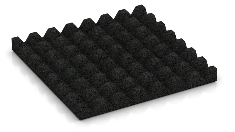 Štruktúra s 28 mm vysokými skrátenými pyramídami