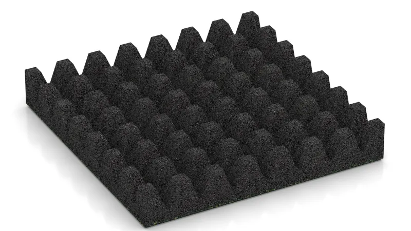 Štruktúra s 50 mm vysokými skrátenými pyramídami