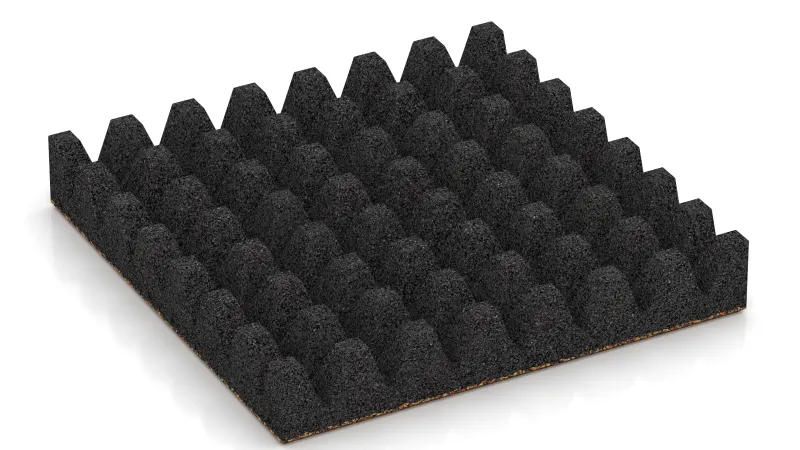 Štruktúra s 50 mm vysokými skrátenými pyramídami