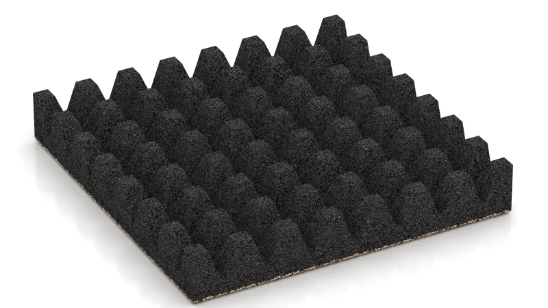 Štruktúra s 50 mm vysokými skrátenými pyramídami