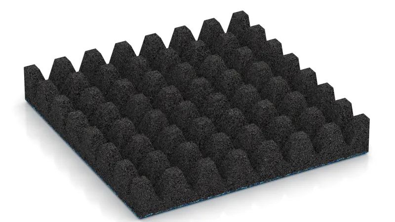 Štruktúra s 50 mm vysokými skrátenými pyramídami