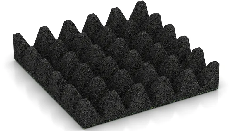 Štruktúra s 75 mm vysokými skrátenými pyramídami