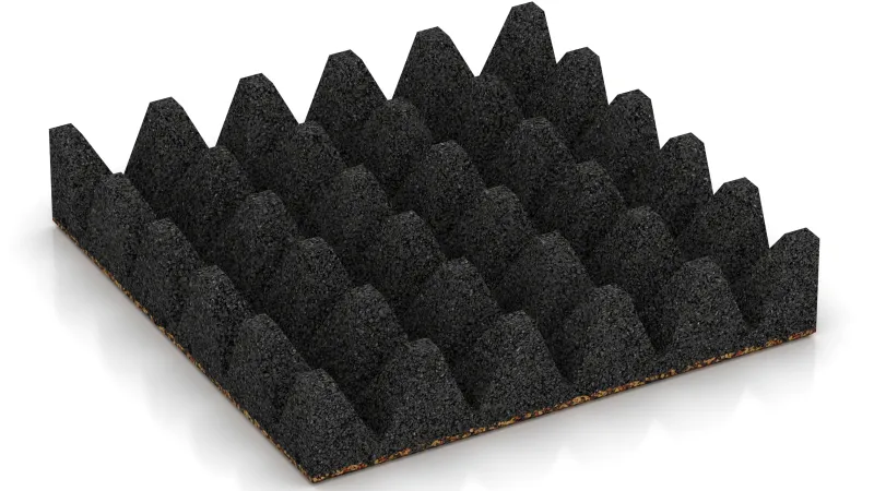 Štruktúra s 75 mm vysokými skrátenými pyramídami