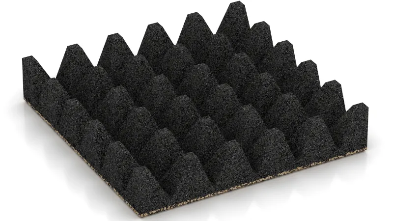 Štruktúra s 75 mm vysokými skrátenými pyramídami