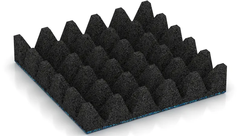 Štruktúra s 75 mm vysokými skrátenými pyramídami