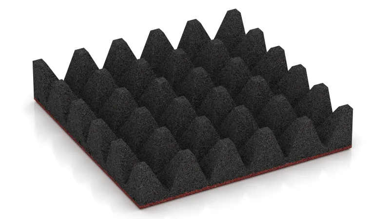 Štruktúra s 75 mm vysokými skrátenými pyramídami