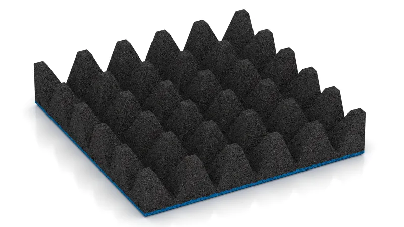 Štruktúra s 75 mm vysokými skrátenými pyramídami