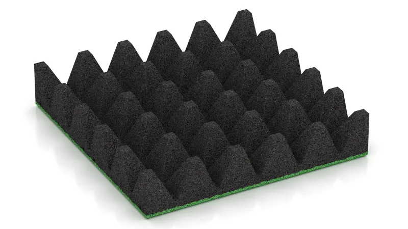 Štruktúra s 75 mm vysokými skrátenými pyramídami