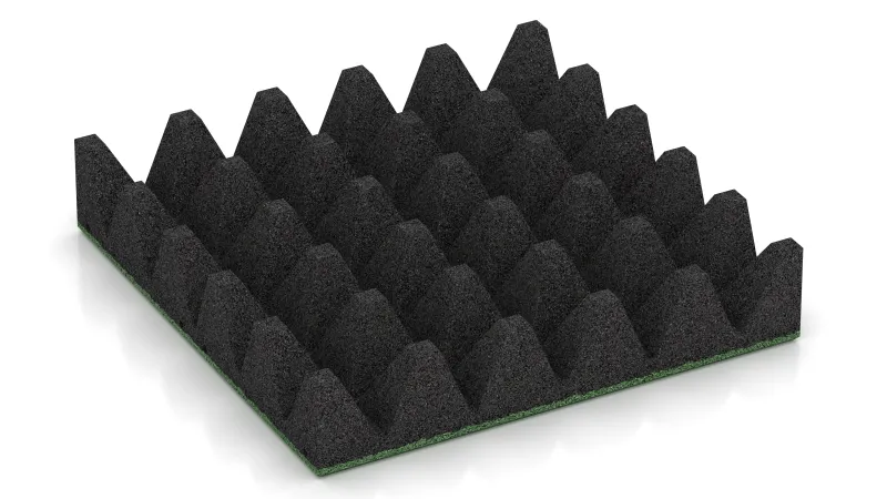 Štruktúra s 75 mm vysokými skrátenými pyramídami