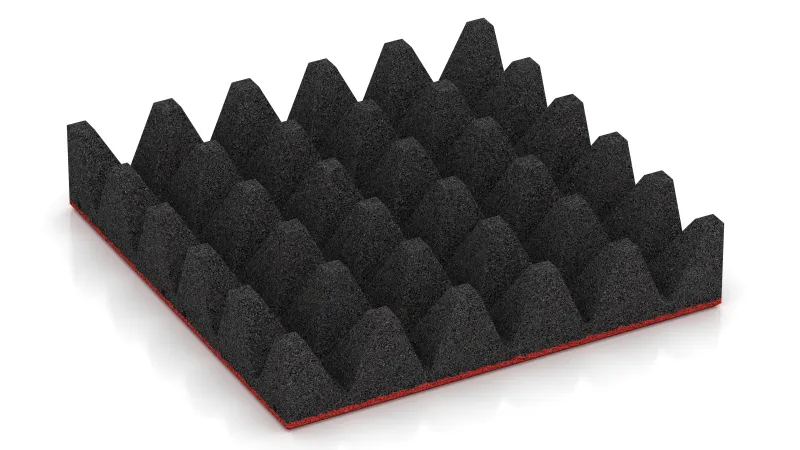 Štruktúra s 75 mm vysokými skrátenými pyramídami