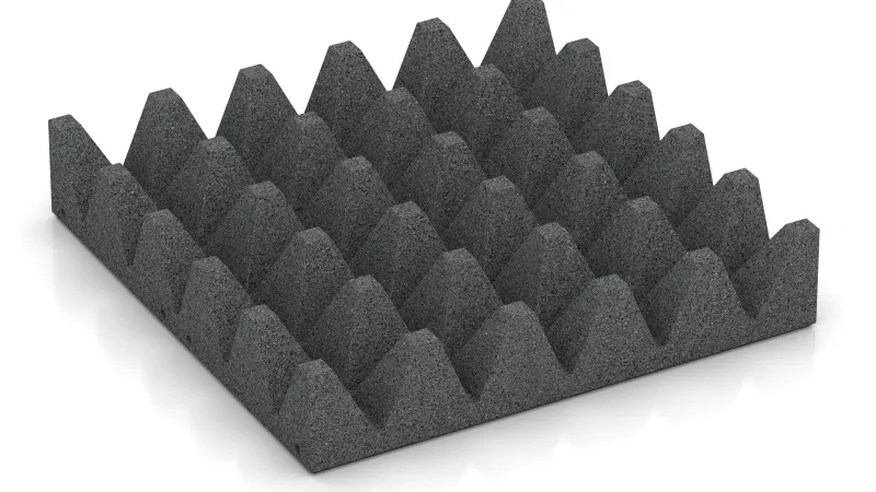 Štruktúra s 75 mm vysokými skrátenými pyramídami