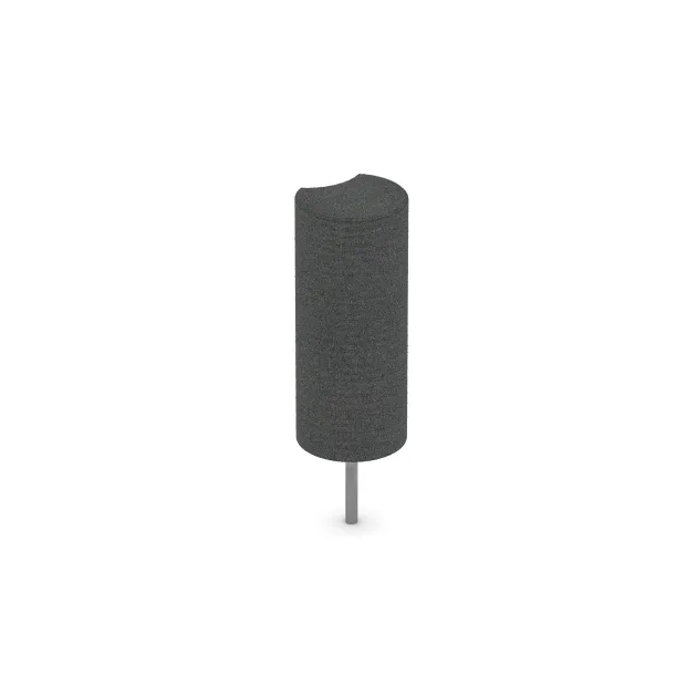 Aufsicht auf die Unterseite, also die Bodenseite von WARCO-Formteil 2559 - Rubber granulate palisade im Format ø 250 x 600 mm.