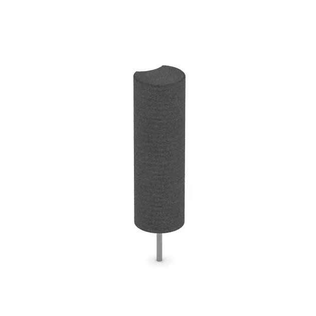 Aufsicht auf die Unterseite, also die Bodenseite von WARCO-Formteil 2565 - Rubber granulate palisade im Format ø 250 x 800 mm.