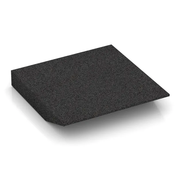 Aufsicht auf die Unterseite, also die Bodenseite von WARCO-Formteil 0455 - Edge tile (one chamfered side) im Format 500 x 500 x 80 mm.