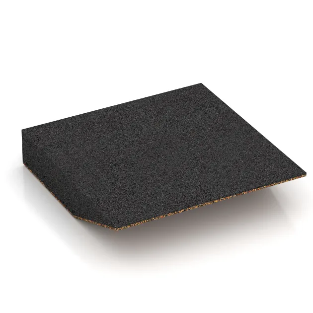 Aufsicht auf die Unterseite, also die Bodenseite von WARCO-Formteil 3811 - Edge tile (one chamfered side) im Format 500 x 500 x 100 mm.