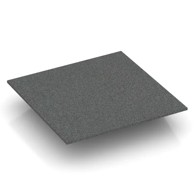 Aufsicht auf die Unterseite, also die Bodenseite von WARCO-Formteil 0502 - Corner tile (two chamfered sides) im Format 500 x 500 x 100 mm.