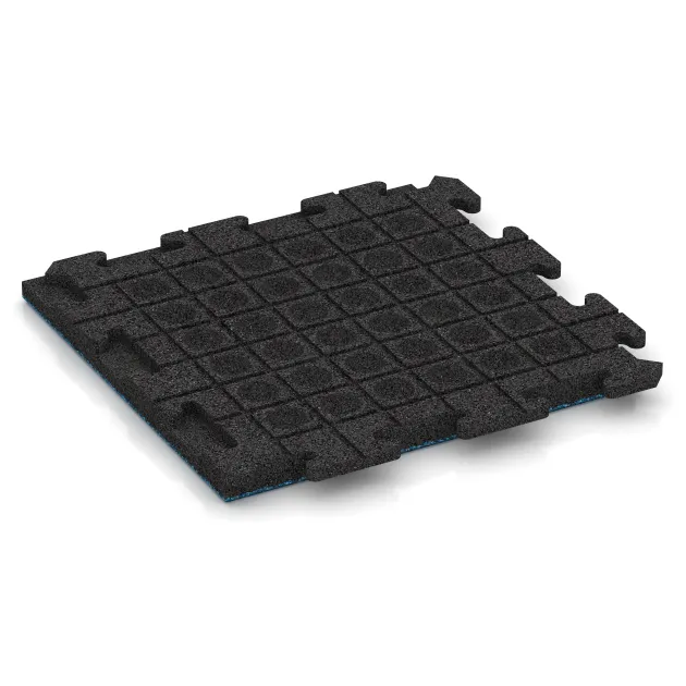 Aufsicht auf die Unterseite, also die Bodenseite von WARCO-Formteil 1363 - Fitness gumové dlaždice Classic im Format 500 x 500 x 40 mm.