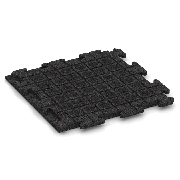 Aufsicht auf die Unterseite, also die Bodenseite von WARCO-Formteil 1223 - Fitness gumové dlaždice Classic im Format 500 x 500 x 30 mm.