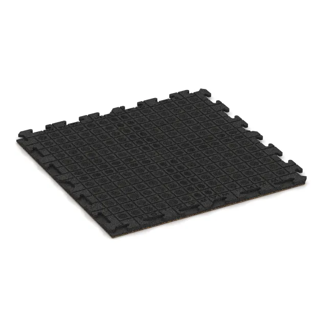 Aufsicht auf die Unterseite, also die Bodenseite von WARCO-Formteil 1602 - Fitness gumové dlaždice Classic im Format 1000 x 1000 x 30 mm.