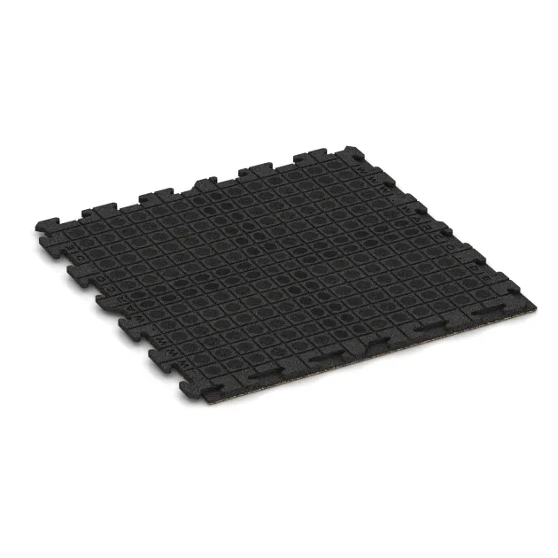 Aufsicht auf die Unterseite, also die Bodenseite von WARCO-Formteil 1578 - Playground flooring im Format 1000 x 1000 x 30 mm.