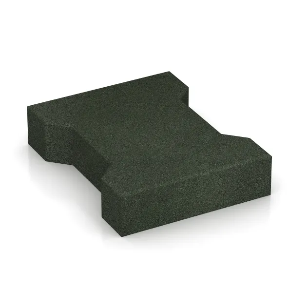 Aufsicht auf die Unterseite, also die Bodenseite von WARCO-Formteil 3655 - Gumená zámková dlažba im Format 200 x 165 x 43 mm.