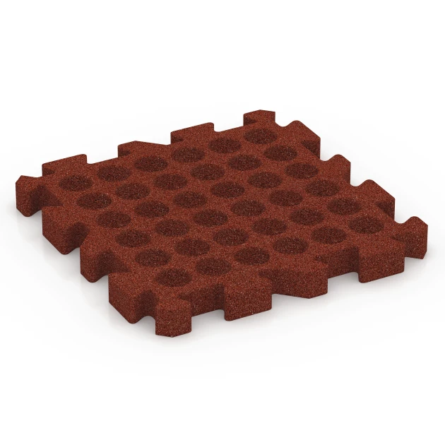 Aufsicht auf die Unterseite, also die Bodenseite von WARCO-Formteil 6306 - Puzzle dlažba na detské ihrisko im Format 50 x 50 x 5 cm | 0,25 m².