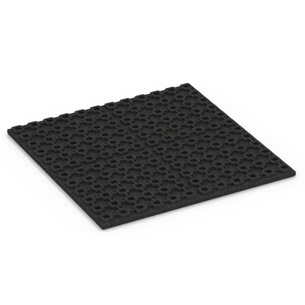 Aufsicht auf die Unterseite, also die Bodenseite von WARCO-Formteil 6383 - Gumová rohož pre kone Komfort im Format 100 x 100 x 4 cm | 1,00 m².