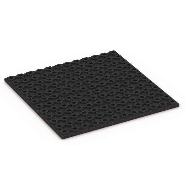 Aufsicht auf die Unterseite, also die Bodenseite von WARCO-Formteil 6384 - Gumová rohož pre kone Komfort im Format 100 x 100 x 4 cm | 1,00 m².