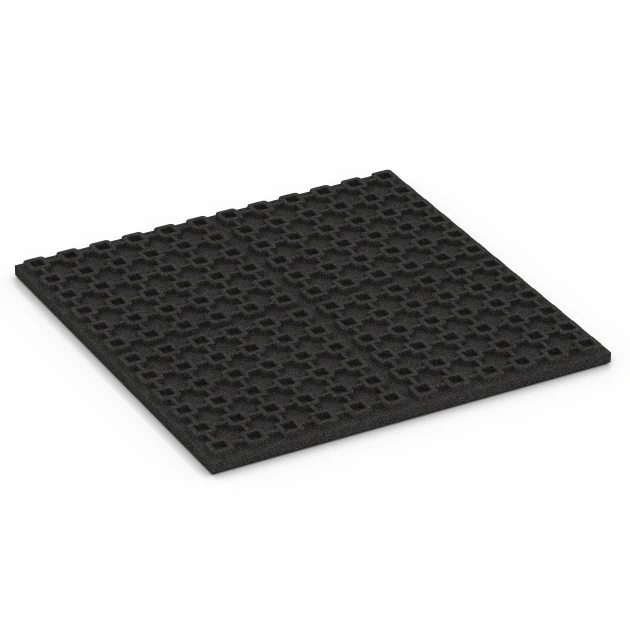 Aufsicht auf die Unterseite, also die Bodenseite von WARCO-Formteil 6387 - Gumová rohož pre kone Premium im Format 100 x 100 x 4,5 cm | 1,00 m².