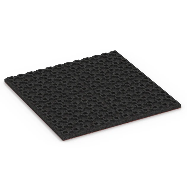 Aufsicht auf die Unterseite, also die Bodenseite von WARCO-Formteil 6388 - Gumová rohož pre kone Premium im Format 100 x 100 x 4,5 cm | 1,00 m².