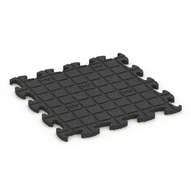 Aufsicht auf die Unterseite, also die Bodenseite von WARCO-Formteil 6865 - Fitnes podlaha Max im Format 46 x 46 x 1,8 cm.