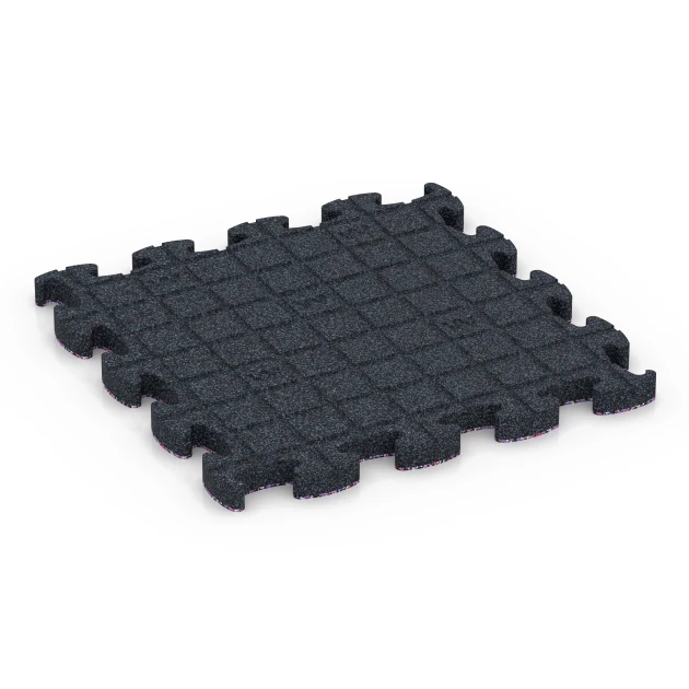 Aufsicht auf die Unterseite, also die Bodenseite von WARCO-Formteil 6936 - Bezpečnostná puzzle podložka im Format 44,6 x 44,6 × 2,8 cm.
