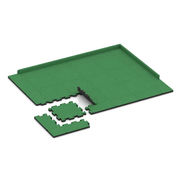 Typische Verlegung oder Einbausituation für den Artikel 5884 von WARCO - Exteriérová eventová dlaždica, Farbton Jarná zelená in der Abmessung 500 x 500 x 40 mm.